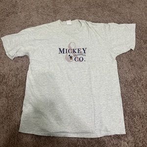 Vintage 90s Mickey & Co. Jeanswear T Shirt Mens XLarge Gray Disney Graphic Adult